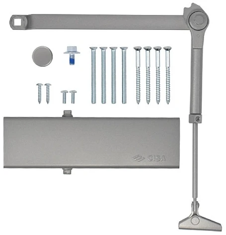 Доводчик дверний Cisa C1511.03.0.97 Professional Plus2 STD HO з фіксацією до 80 кг сірий (37909) фото 6