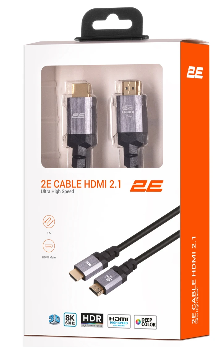 Кабель 2E HDMI Ultra High Speed 3 м Black/Silver (2EW-1143-3M) фото 5