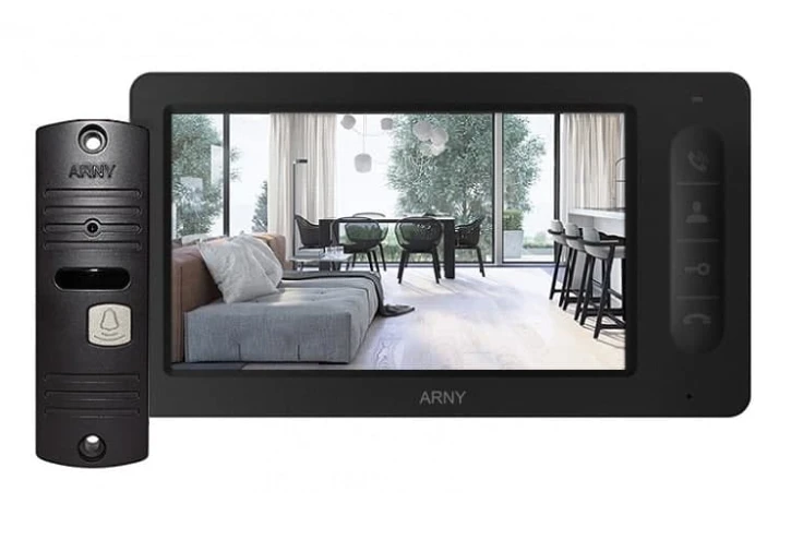 Комплект відеодомофону Arny AVD-7006 Black/Dark brown
