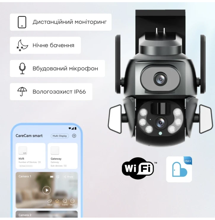 IP-видеокамера Light Vision VLC-9692WI10ZL 4Mp (2*2Mp) (75-00205) фото 5