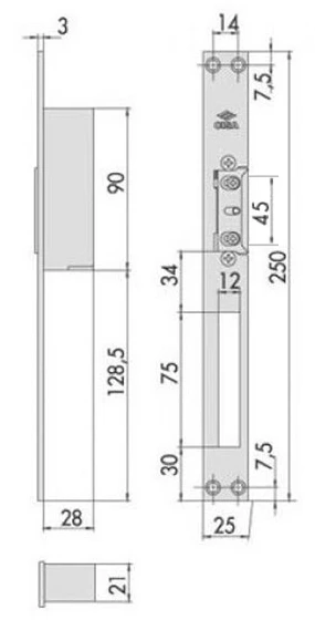 Електромеханічна защіпка Cisa 15001-07 НЗ-AЕ + зворотня планка сіра (35210) фото 10