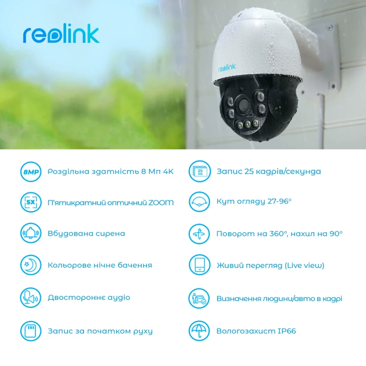 IP-відеокамера Reolink RLC-823A White фото 2