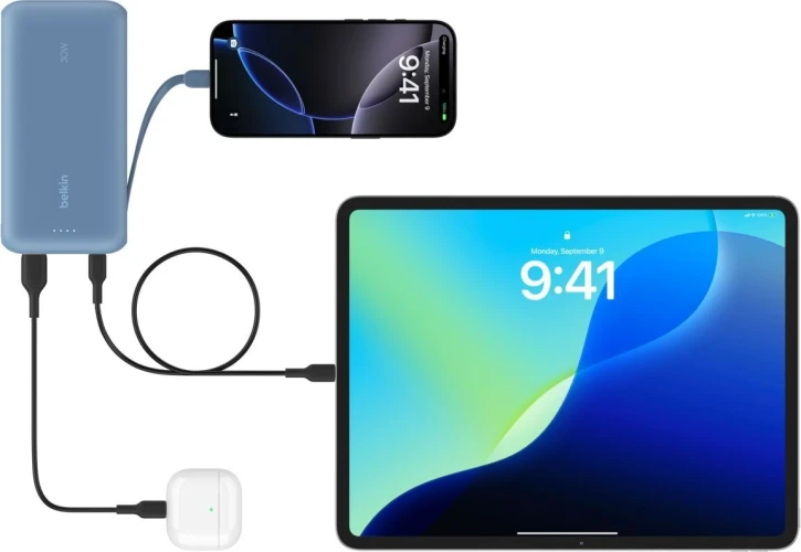 УМБ Belkin 20000mAh, 30W USB-C Blue (BPB024HQBL) фото 6