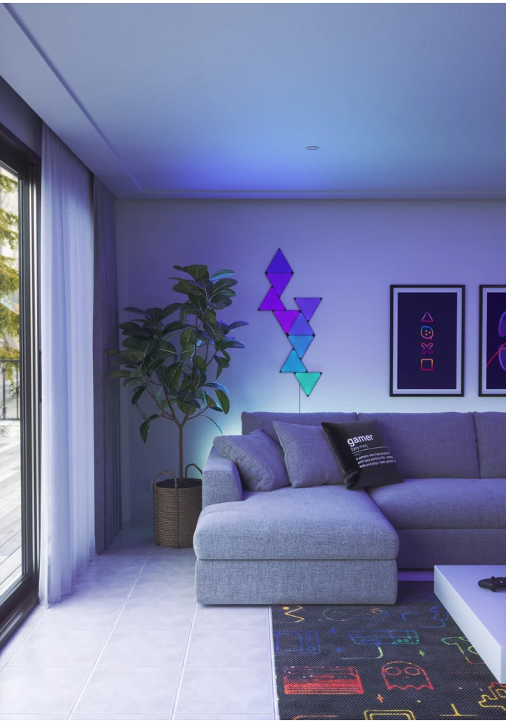 Розумна система освітлення Nanoleaf Shapes Ultra Black Triangles Starter Kit, Apple Homekit - 9 шт. (NL47-0102TW-9PK) фото 10