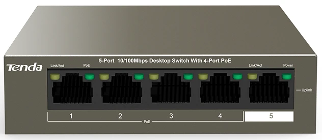 Комутатор Tenda TEF1105P-4-38W