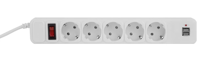 Мережевий фільтр ProLogix PRS-075P5CUSB-18W 5/1.8m, 2xUSB White фото 2