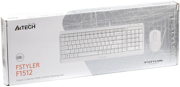 Комплект дротовий клавіатура + миша A4Tech F1512 White фото 5