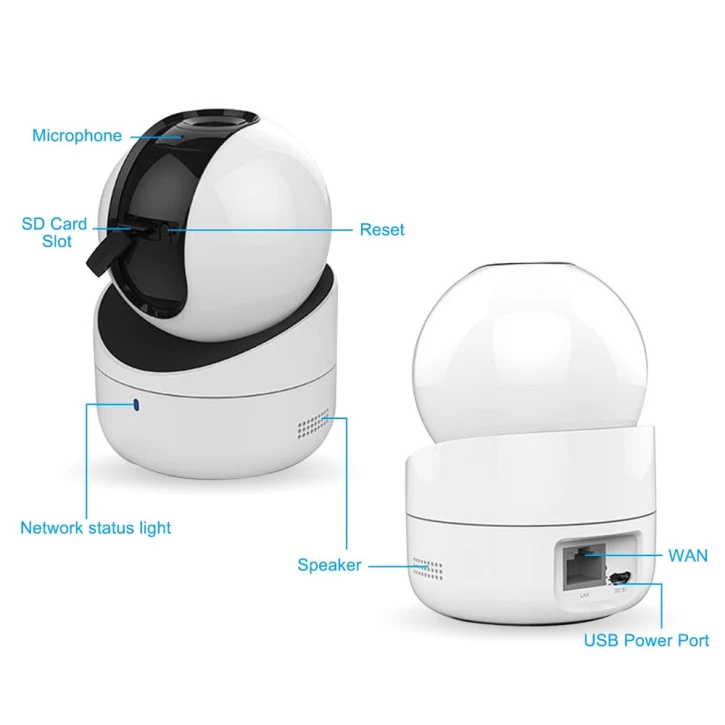 Внутрішня IP-відеокамера Hikvision DS-2CV2Q01FD-IW (PTZ 720P) Hikvision 6535