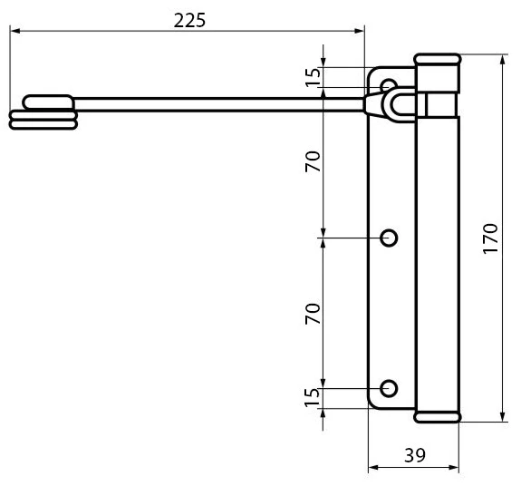 Доводчик дверной Aldeghi Luigi 114OS170S левый, матовая латунь (37621) фото 3