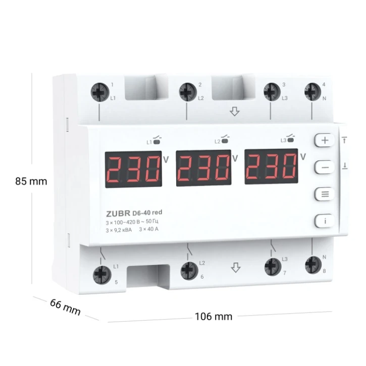 Реле напруги ZUBR D6-40 фото 3