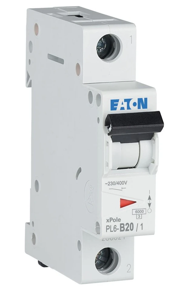 Автоматичний вимикач Eaton PL6-B20/1 (1P, В, 20 А, 6 кА) White (286522) фото 3