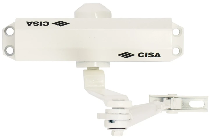 Доводчик дверной Cisa 60461.03.0.45 STD HO с фиксацией до 80 кг белый (37899) фото 2