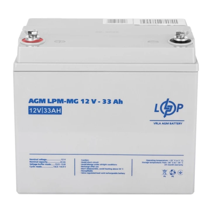 Акумулятор мультигелевий LogicPower LPM-MG 12V - 33 Ah (6558) фото 2