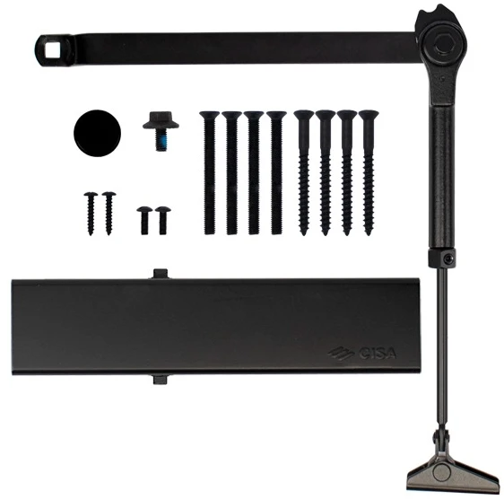 Доводчик дверной Cisa C1511.03.0.90 Professional Plus2 STD HO с фиксацией до 80 кг черный (37908) фото 6