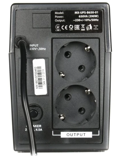 ДБЖ Maxxter MX-UPS-B650-01 650VA фото 2