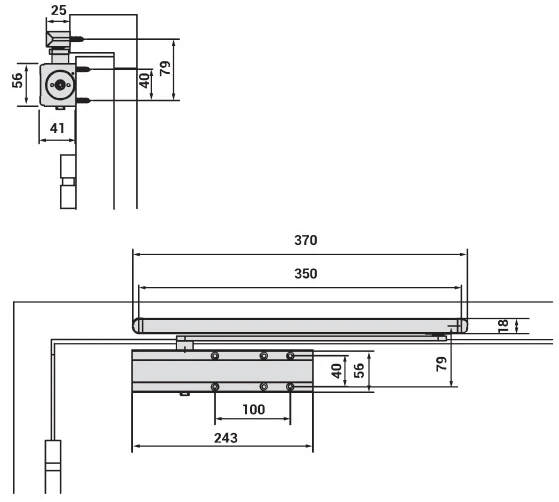 Доводчик дверной Cisa D5200.03.0.44 BC SLD до 80 кг FIRE черный (37930) фото 8