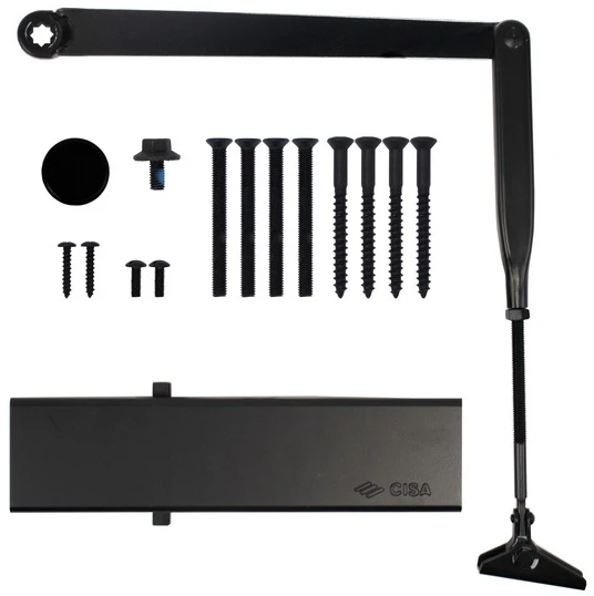 Доводчик дверной Cisa C1611.05.0.90 Professional Plus2 BC STD HO с фиксацией до 120 кг черный (37924) фото 6