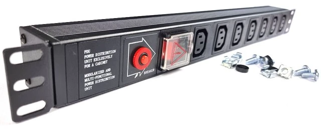 Блок розеток E-server 1U, 19″ на 7 розеток, з вимикачем, без кабелю (WT-2271B-WO-Black) фото 4