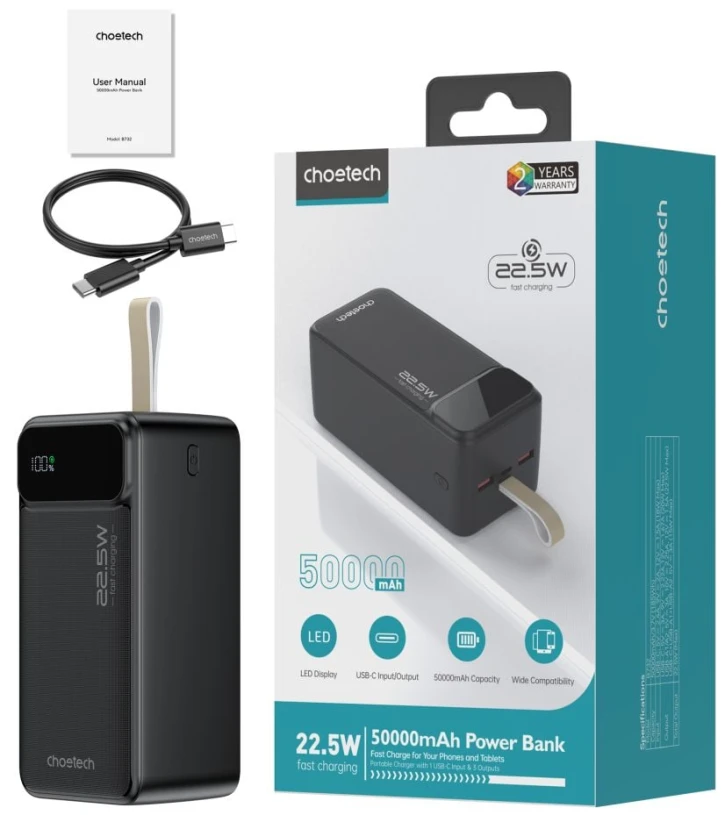 УМБ Choetech B732 50000mAh Black (43-00118) фото 3