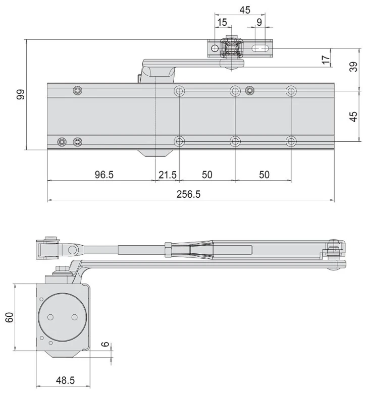 Доводчик дверной Cisa C1610.05.0.88 Professional Plus2 BC STD до 120 кг FIRE коричневый (37919) фото 8