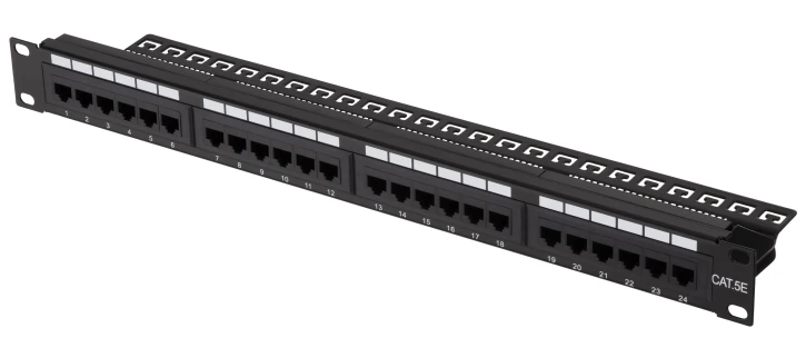 Патч-панель 2E 24, САТ 5E, UTP, 19″, 1U (2E-PPNL5E-UTP-24)
