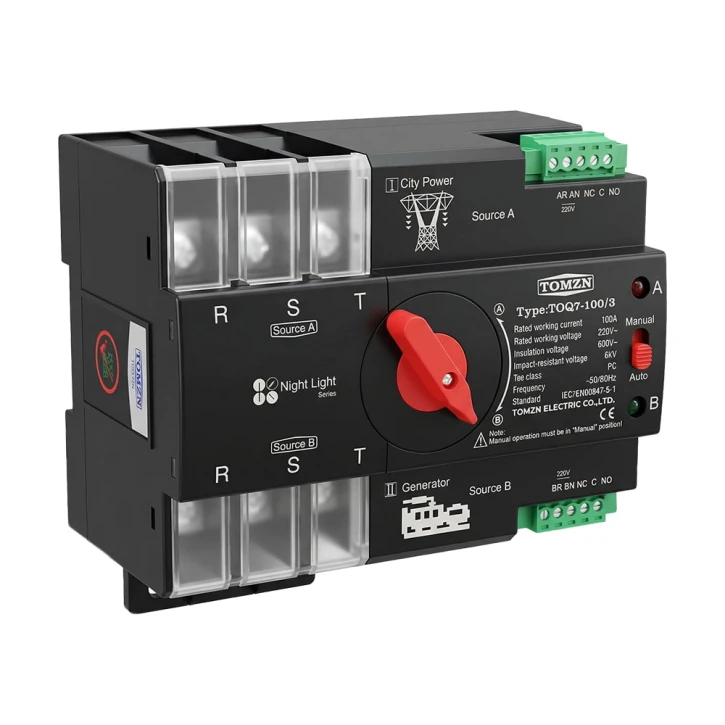 Автомат введення резерву TOMZN TOQ7/3P (100A, 3P) під DIN-рейку (51-00117) фото 2