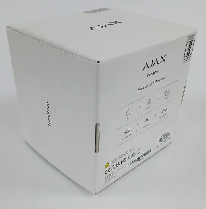 (Уценка) Проводная охранная IP-камера Ajax TurretCam (8 Mp/2.8 mm) Black фото 2