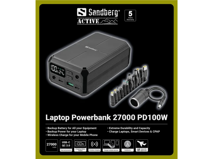 УМБ Sandberg Laptop Powerbank 27000 PD100W (421-13) фото 8