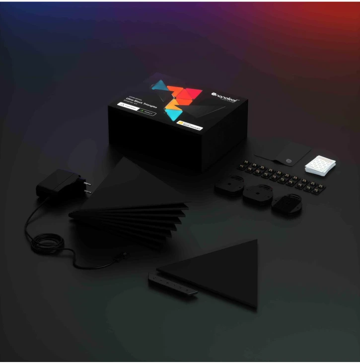 Розумна система освітлення Nanoleaf Shapes Ultra Black Triangles Starter Kit, Apple Homekit - 9 шт. (NL47-0102TW-9PK) фото 2