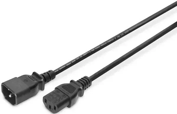 Кабель живлення Digitus C14-C13 M/F 1.2м Black (AK-440201-012-S)