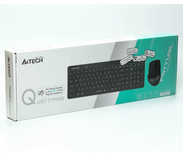 Комплект бездротовий клавіатура + миша A4Tech FG2400 Air Black фото 2