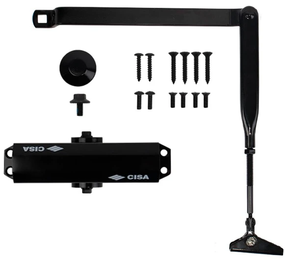 Доводчик дверний Cisa 60460/60470.03.0.44 STD до 80 кг чорний (37897) фото 6