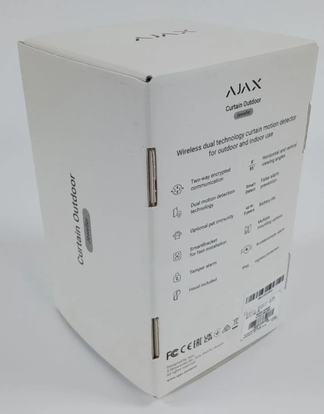 (Уцінка) Бездротовий датчик руху «штора» Ajax Curtain Outdoor Jeweller White фото 2