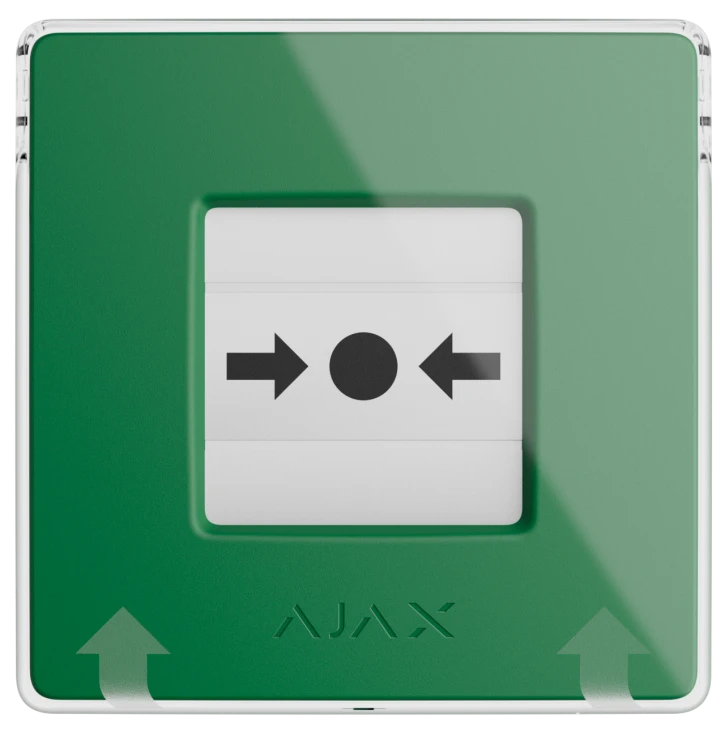 Бездротова програмована кнопка з механізмом скидання Ajax ManualCallPoint Jeweller Green фото 2