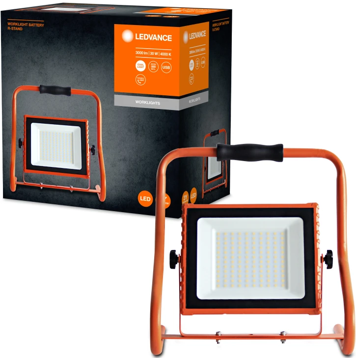 Прожектор LED Ledvance Worklight Battery R-Stand 30Вт, 4000K (4058075576513)
