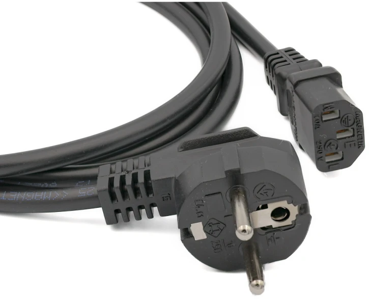 Кабель живлення Kingda С13-CEE 7/7 1 м (CMS-PC6065-0.75-1m) фото 2