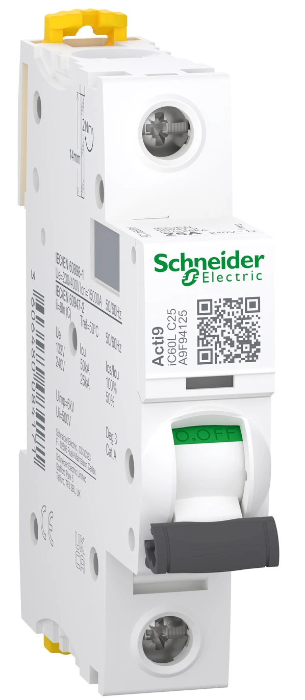 Автоматический выключатель Schneider Electric Acti9 iC60L (1P, 25A, C, 15kA) (A9F94125)