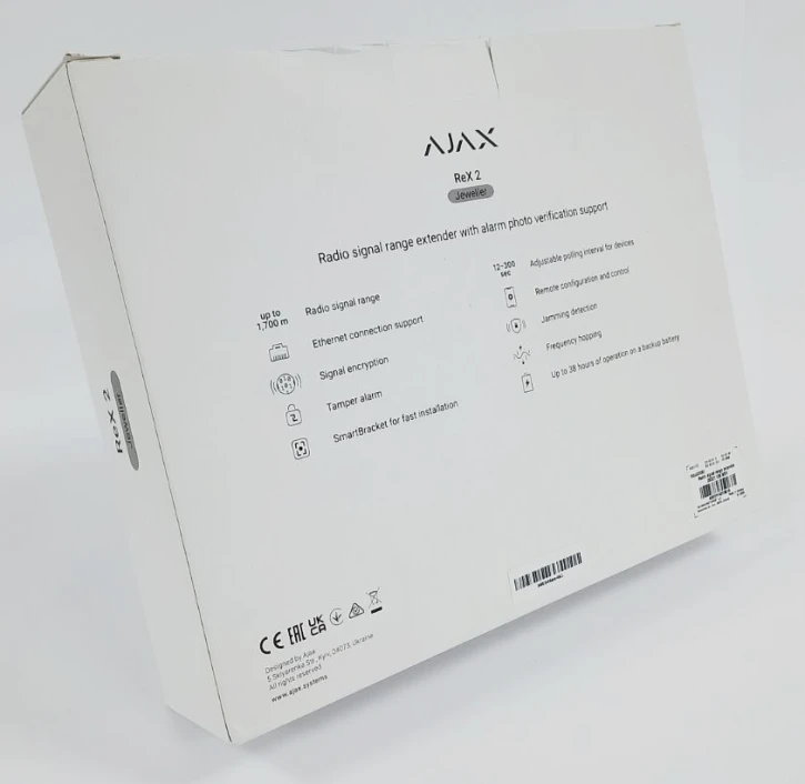 (Уцінка) Інтелектуальний ретранслятор сигналу Ajax ReX 2 White фото 2