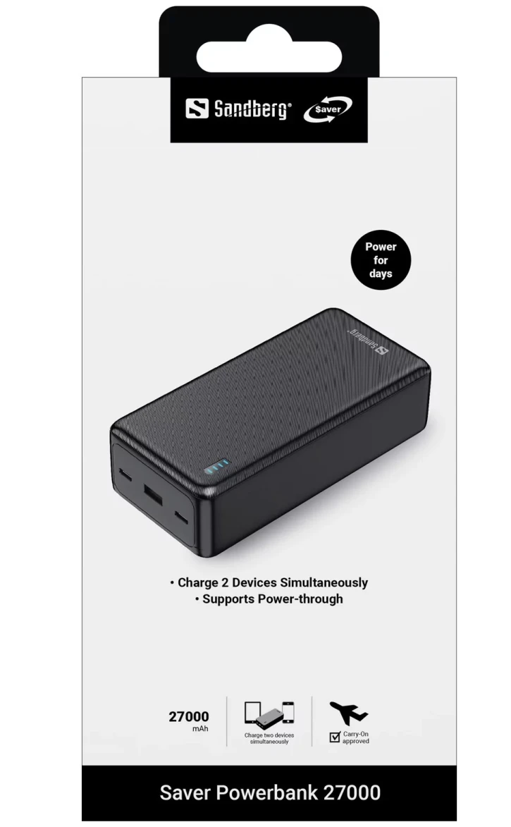 УМБ Sandberg Saver 27000 mAh Black (320-43) фото 4