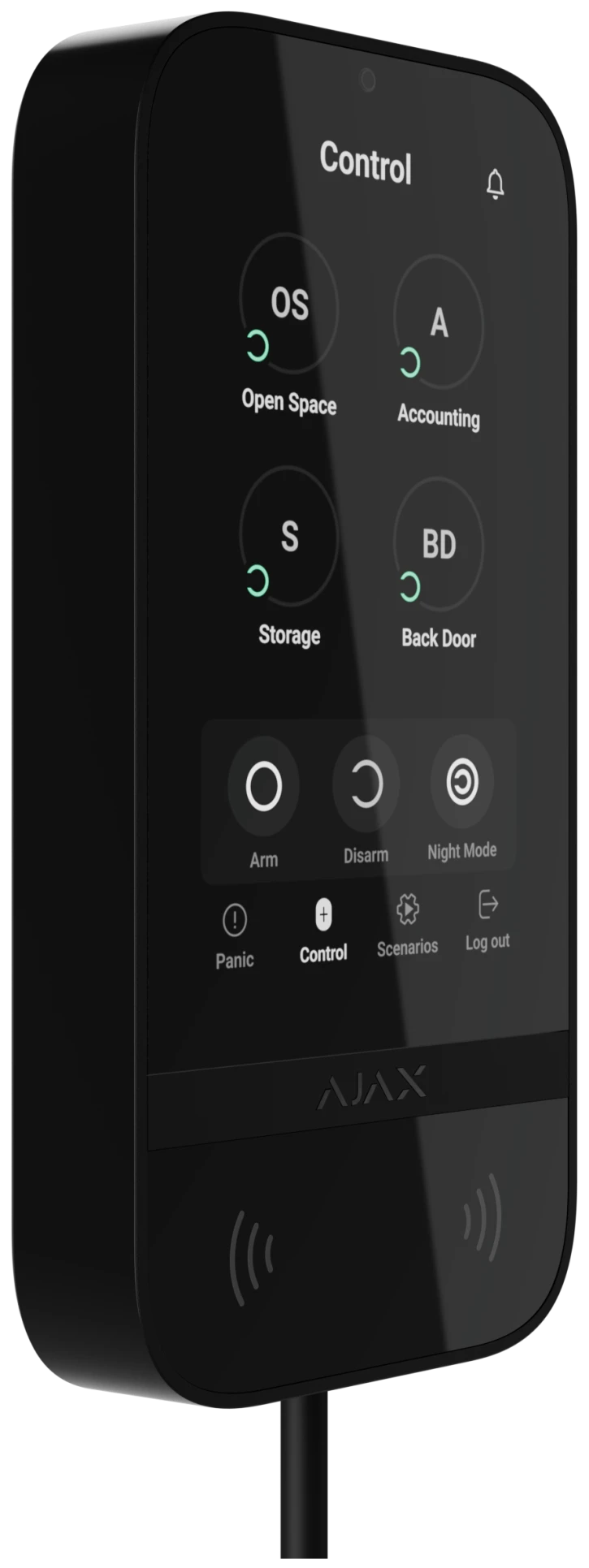 Дротова клавіатура з сенсорним екраном Ajax KeyPad TouchScreen Fibra Black фото 2