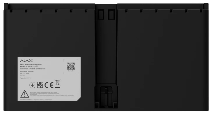 Перезаряженная Li-ion батарея для установки в EN54 Fire Hub или EN54 Fire ReX Ajax EN54 Internal Battery (24h) Black (127877.316.BL)