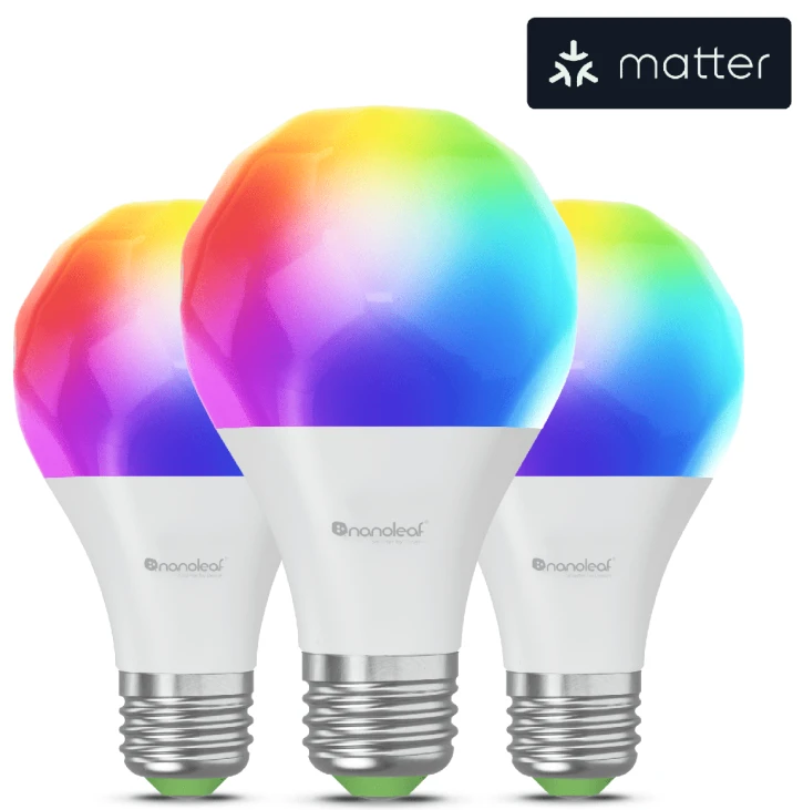 Розумна лампа Nanoleaf Essentials Smart, A60, E27, 9W, Apple Homekit, Matter - 3 шт. (NF080B02-3A19E) фото 2