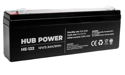 Акумулятор Hub Power НЕ-122 12В 2,3 Аг