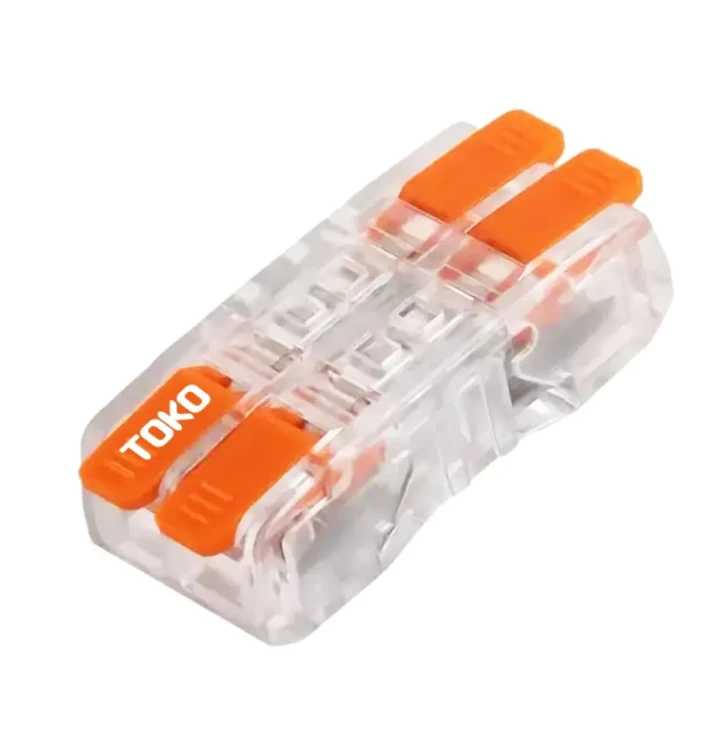 Клемна колодка прохідна Toko LT-662-2 2pin-2pin з натискним важелем