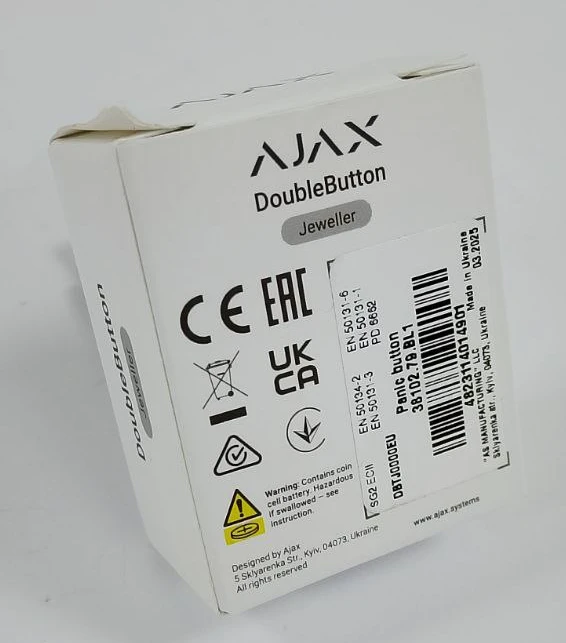 (Уценка) Беспроводная экстренная кнопка Ajax DoubleButton Black фото 2
