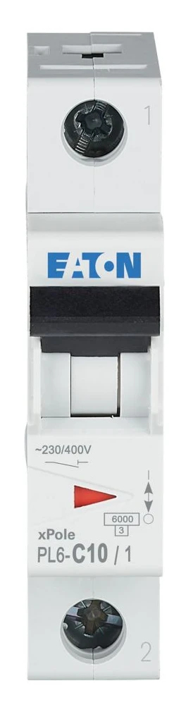 Автоматичний вимикач Eaton PL6-C10/1 (1P, С, 10 А, 6 кА) White (286531) фото 2