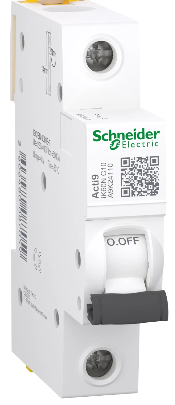 Автоматичний вимикач Schneider Electric Acti9 IK60N (1P, 10A, C, 6kA) (A9K24110)
