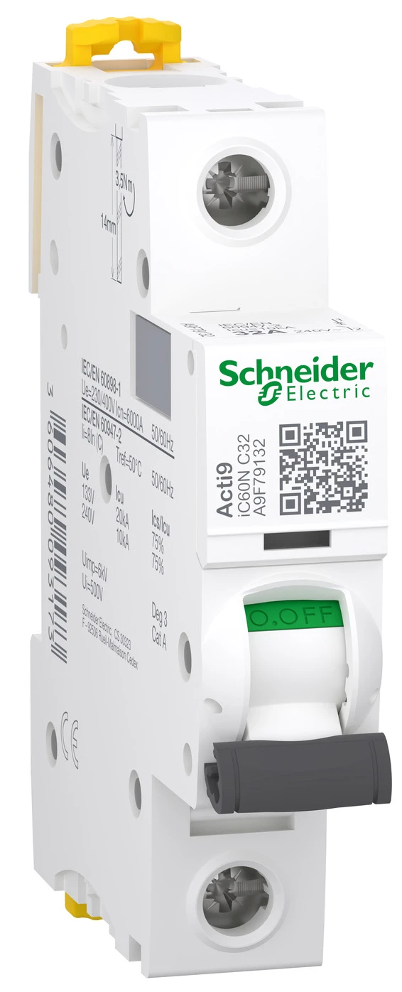 Автоматичний вимикач Schneider Electric Acti9 iC60N (1P, 32A, C, 6кА) (A9F79132)