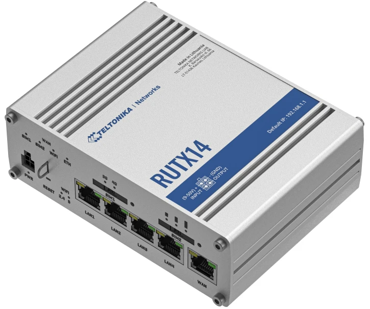Маршрутизатор 4G LTE DualSIM Wi-Fi BLE GPS Teltonika RUTX14