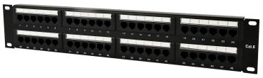 Патч-панель Cablexpert 19" 48xRJ-45 UTP cat.6, 2U, тип 110 (NPP-C648CM-001)